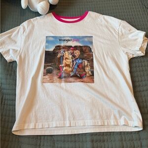 Wrangler Barbie Kids White and Pink T-Shirt